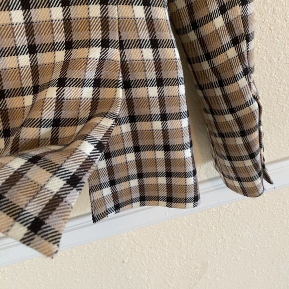 PACO RABANNE Brown Check Blazer jacket Wool, Size 36 or US4 - Picture 12 of 16